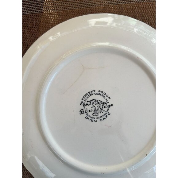 Set of 2 Blue Ridge Pottery Pear Luncheon Salad Plates Country Fair Red 1950s - Picture 3 of 4